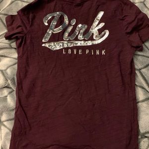 VS PINK V Neck tee size small
